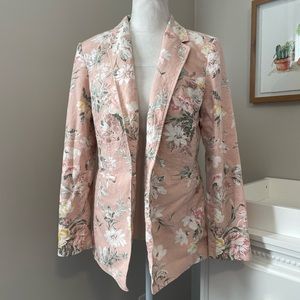 Loft Linen Blend Floral Blazer
